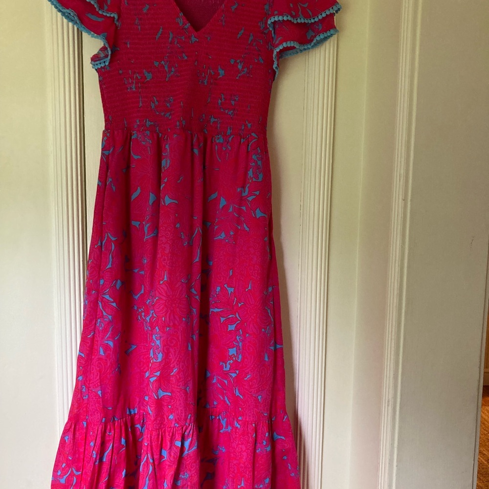 Sugarlips Pink and Blue Midi Dress - Picture 5 of 6